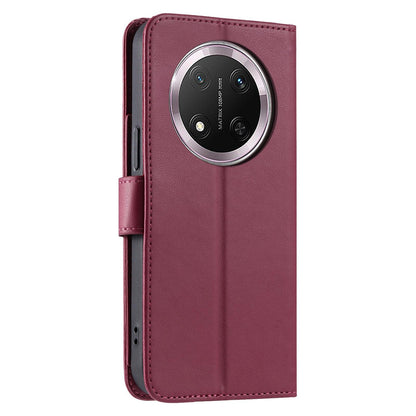 For Honor X9c / Magic7 Lite Ring Buckle Rhombic Leather Phone Case(Red)