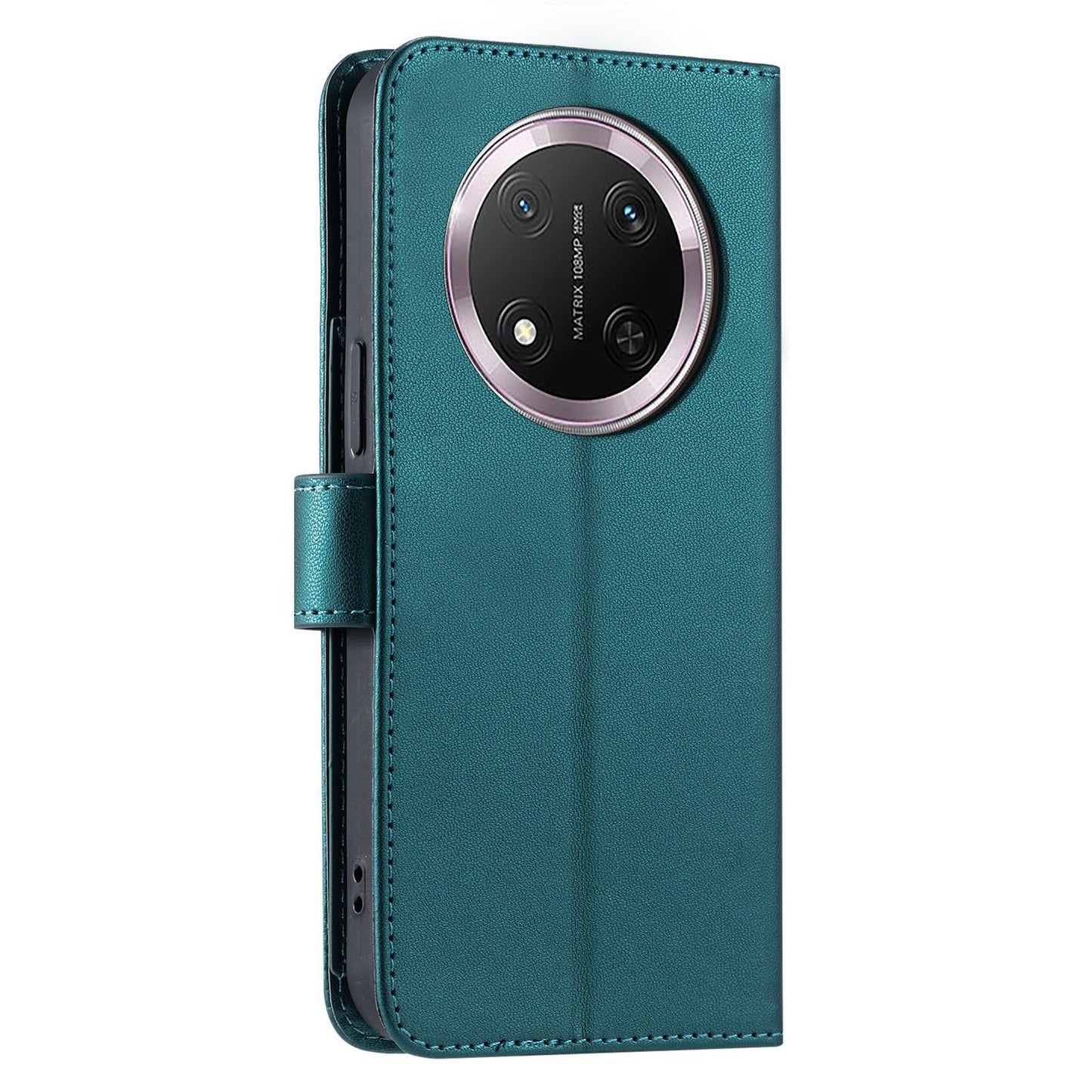 For Honor X9c / Magic7 Lite Ring Buckle Rhombic Leather Phone Case(Green)