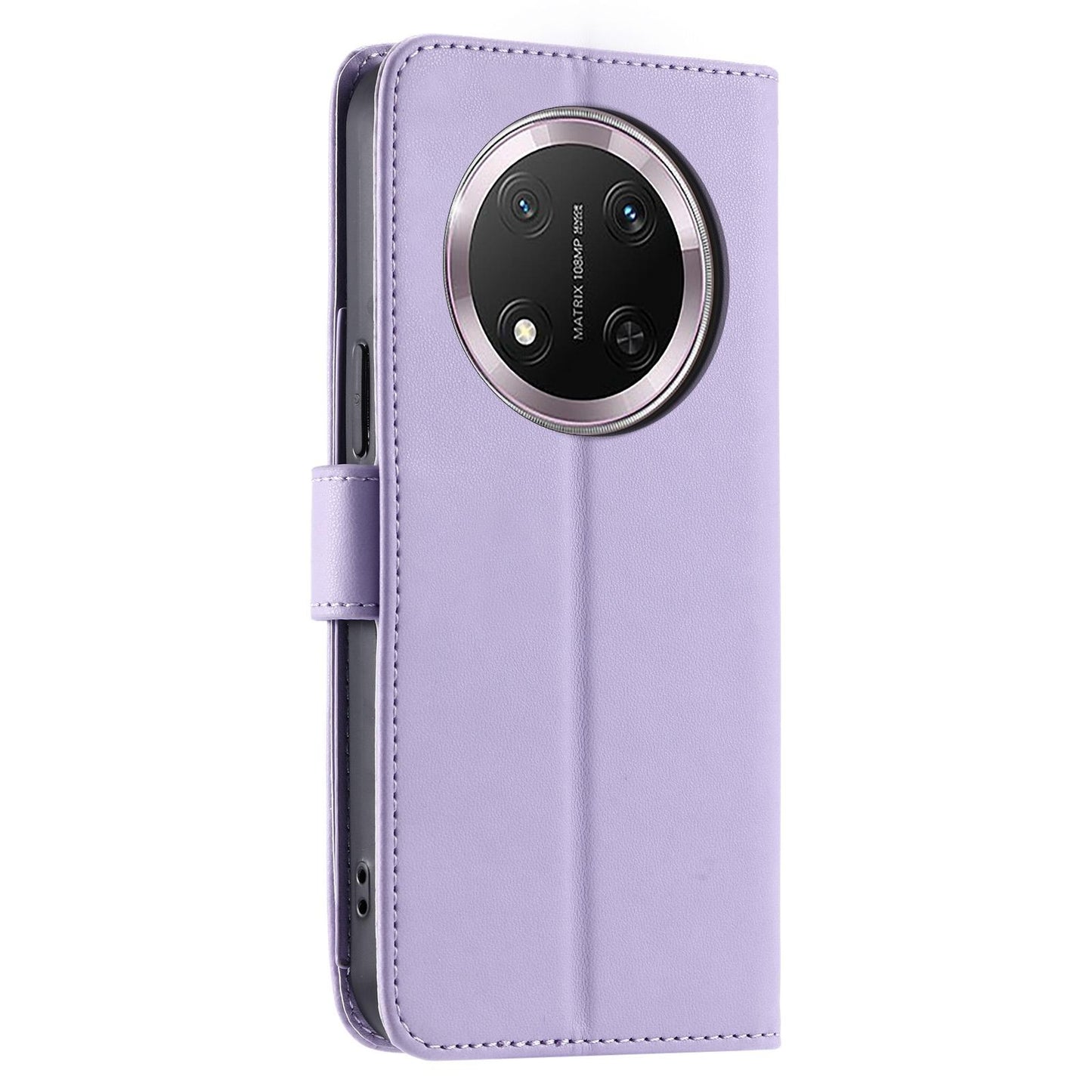 For Honor X9c / Magic7 Lite Ring Buckle Rhombic Leather Phone Case(Purple)