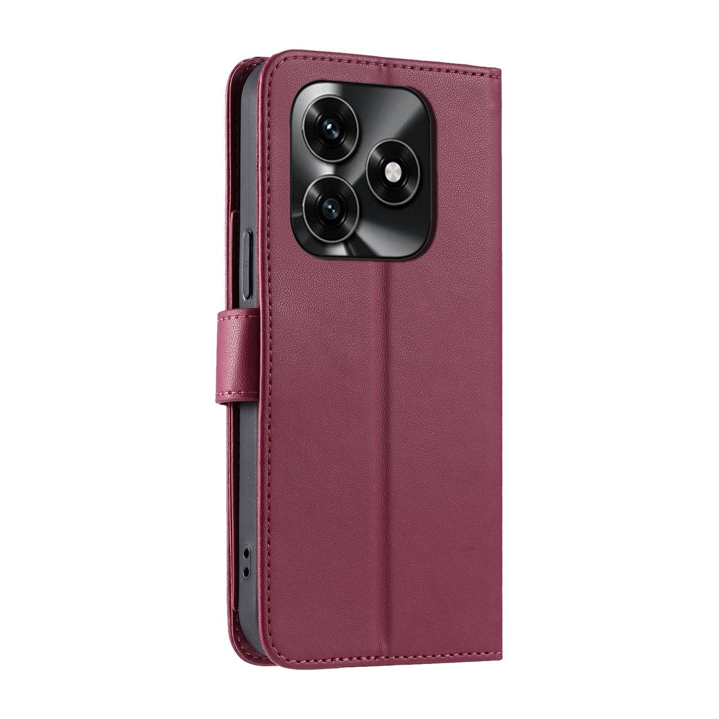 For Honor X5c 4G / X5c Plus / Play 10A Ring Buckle Rhombic Leather Phone Case(Red)