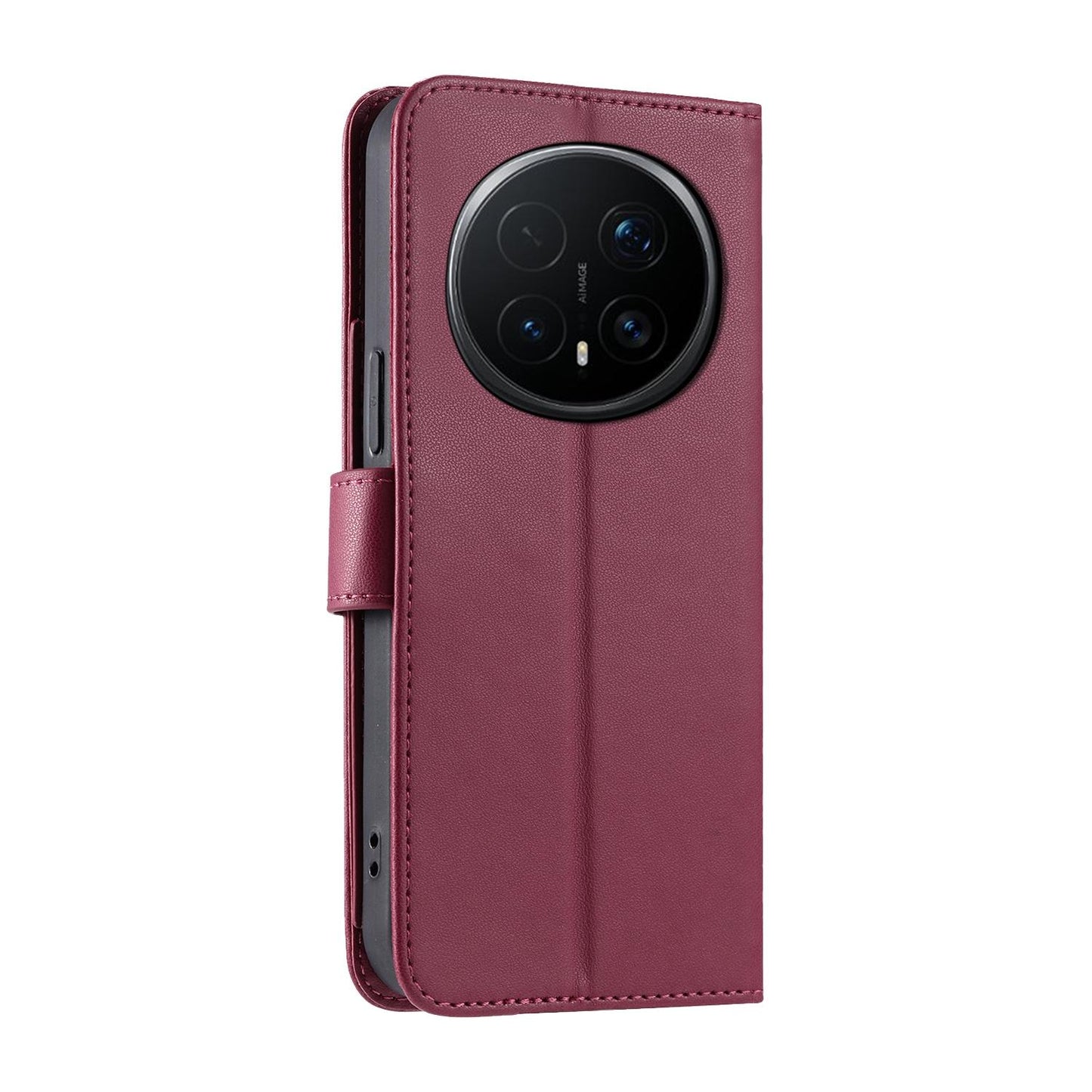 For Honor Magic8 Ring Buckle Rhombic Leather Phone Case(Red)