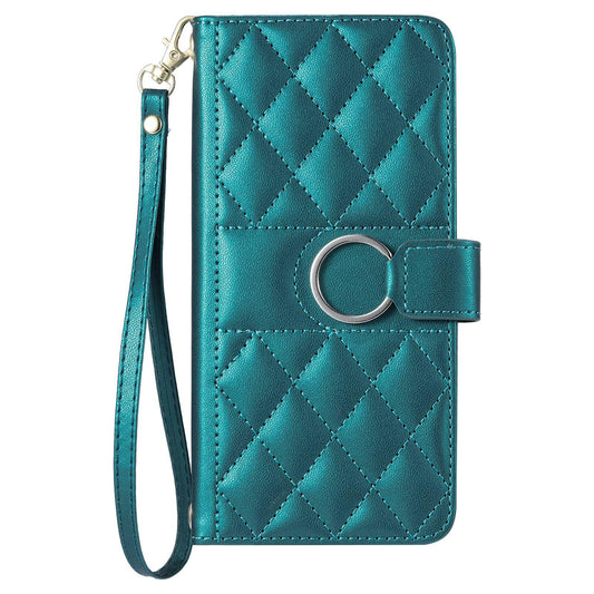 For Honor Magic8 Ring Buckle Rhombic Leather Phone Case(Green)