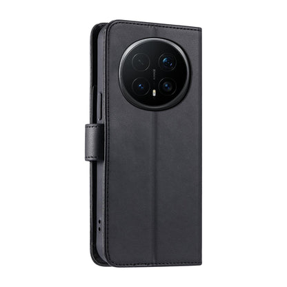 For Honor Magic8 Pro Ring Buckle Rhombic Leather Phone Case(Black)