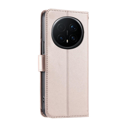 For Honor Magic8 Pro Ring Buckle Rhombic Leather Phone Case(Rose Gold)