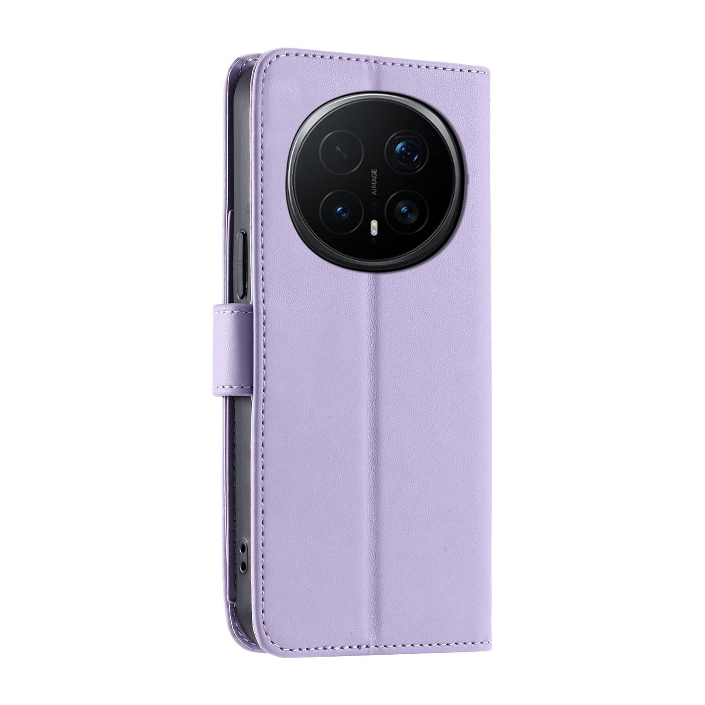 For Honor Magic8 Pro Ring Buckle Rhombic Leather Phone Case(Purple)