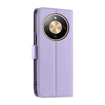 For Honor Magic8 Lite / X9d / X70 5G Ring Buckle Rhombic Leather Phone Case(Purple)