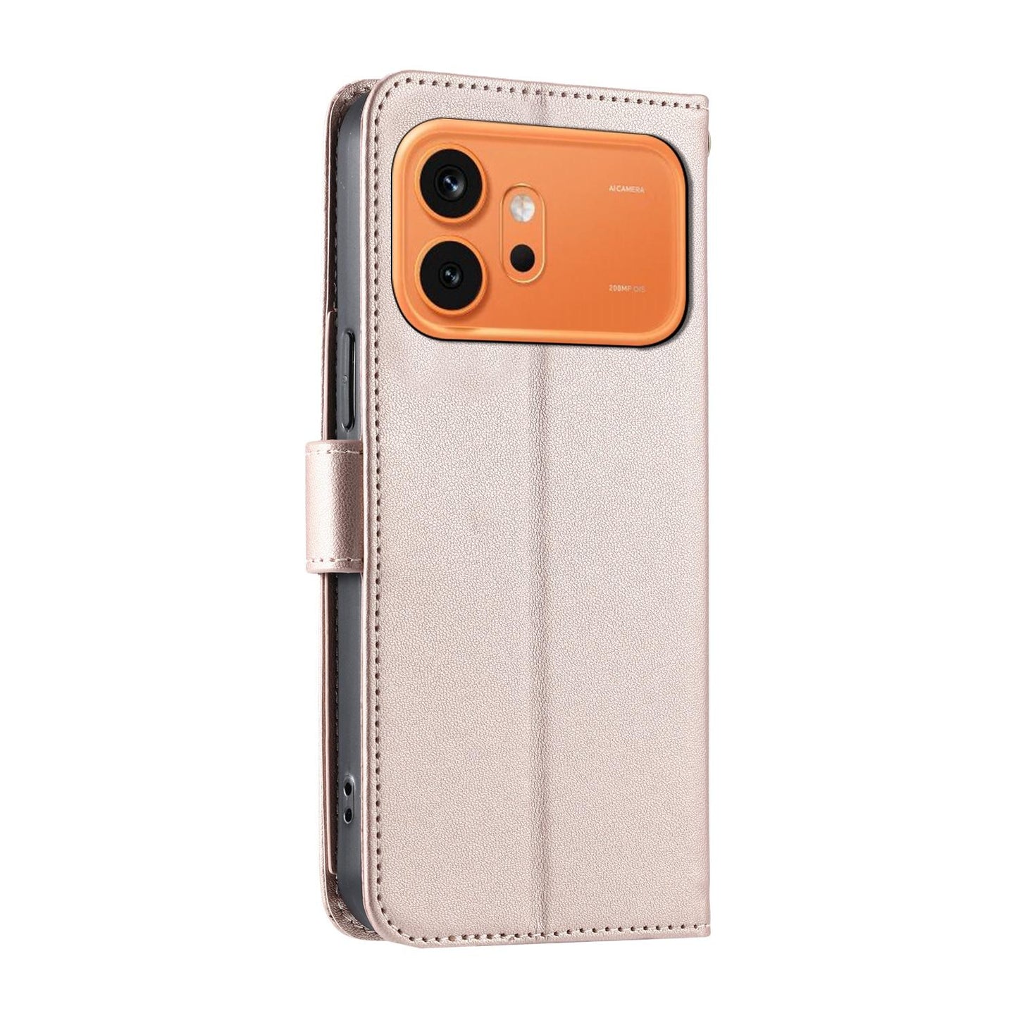 For Honor 600 / 600 Pro Global Ring Buckle Rhombic Leather Phone Case(Rose Gold)