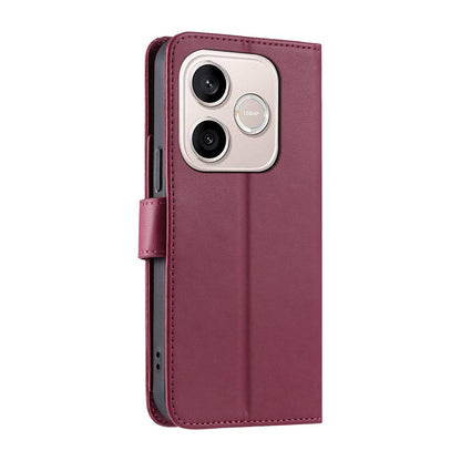 For Honor 600 Lite Global / 500 Smart 5G Ring Buckle Rhombic Leather Phone Case(Red)