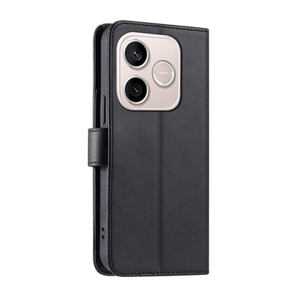 For Honor 600 Lite Global / 500 Smart 5G Ring Buckle Rhombic Leather Phone Case(Black)