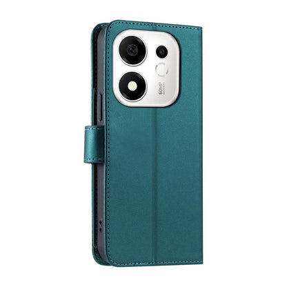 For Honor 600 Smart 5G Ring Buckle Rhombic Leather Phone Case(Green)