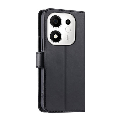 For Honor 600 Smart 5G Ring Buckle Rhombic Leather Phone Case(Black)