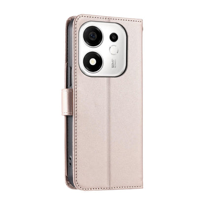For Honor 600 Smart 5G Ring Buckle Rhombic Leather Phone Case(Rose Gold)