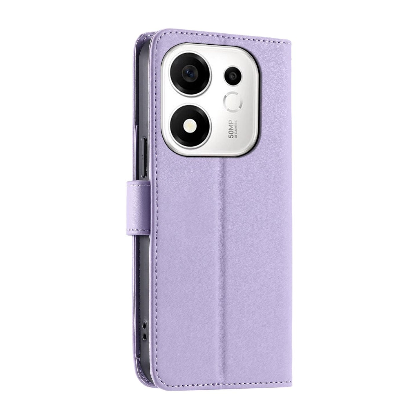 For Honor 600 Smart 5G Ring Buckle Rhombic Leather Phone Case(Purple)
