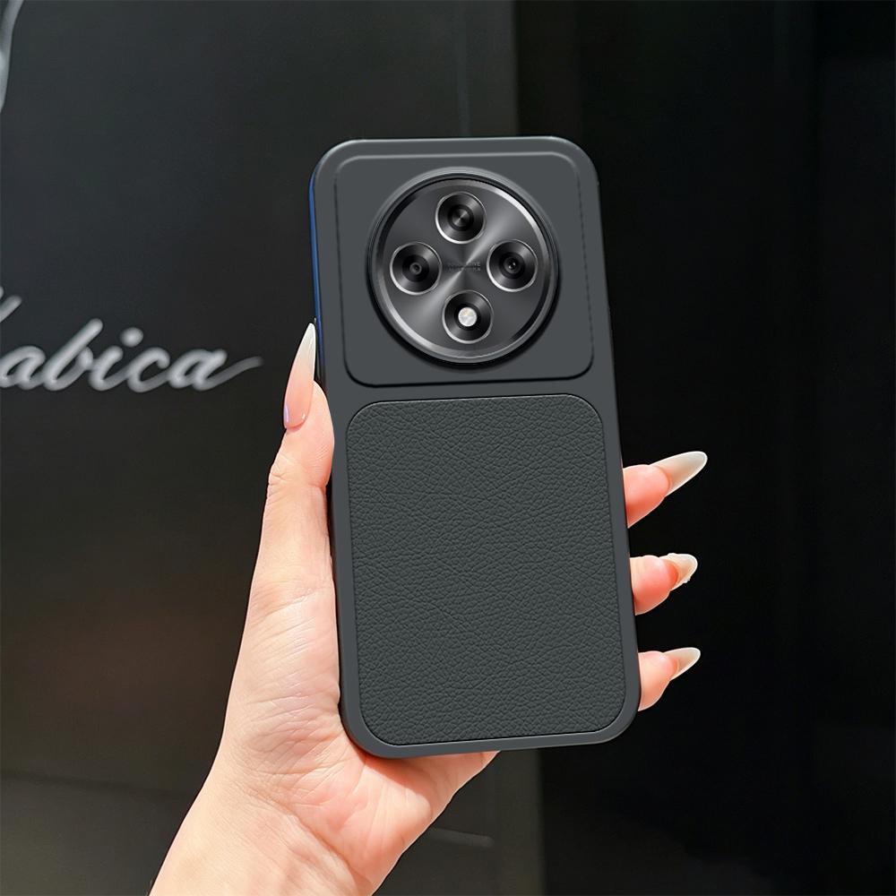 For OPPO A3 5G Global Lambskin Series Skin Feel Shockproof Phone Case(Black)