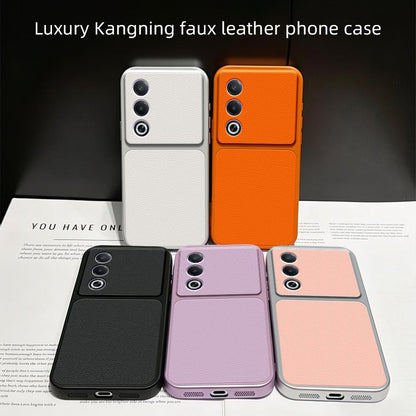 For OPPO A3 Pro 5G Global Lambskin Series Skin Feel Shockproof Phone Case(Orange)