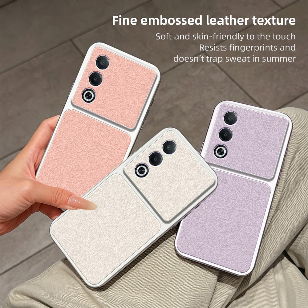 For OPPO A3 Pro 5G Global Lambskin Series Skin Feel Shockproof Phone Case(Orange)