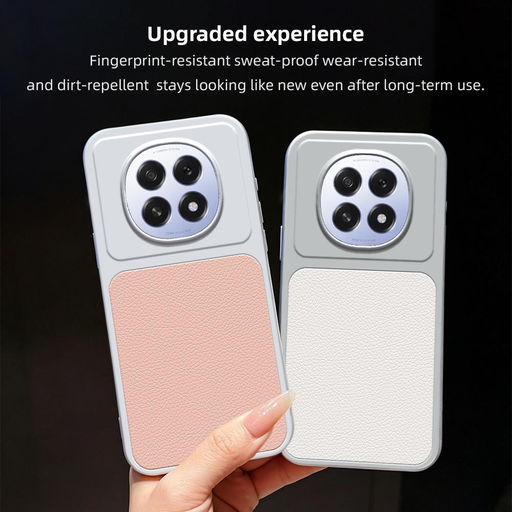 For OPPO A5 5G Global Lambskin Series Skin Feel Shockproof Phone Case(Pink)