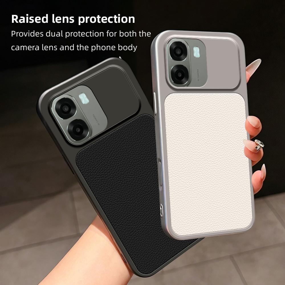 For OPPO A6x 5G / 4G Lambskin Series Skin Feel Shockproof Phone Case(Black)