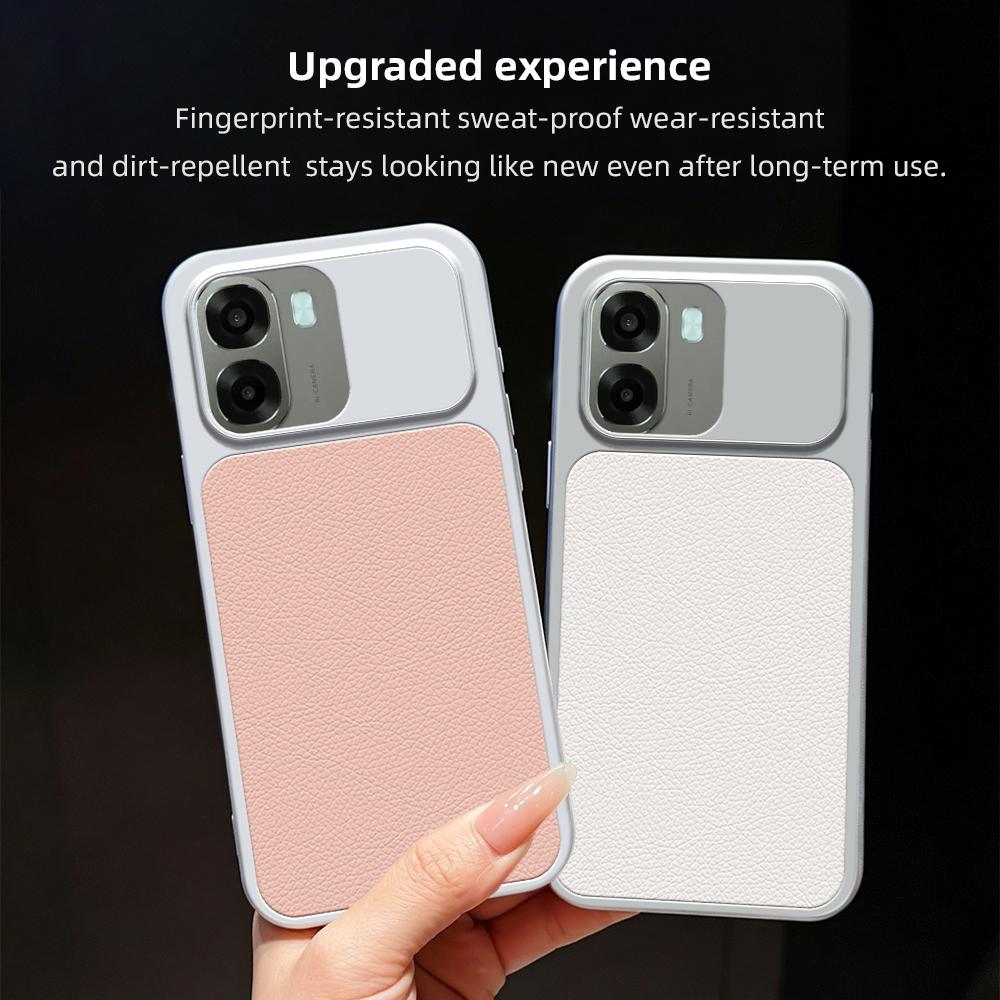 For OPPO A6x 5G / 4G Lambskin Series Skin Feel Shockproof Phone Case(Black)