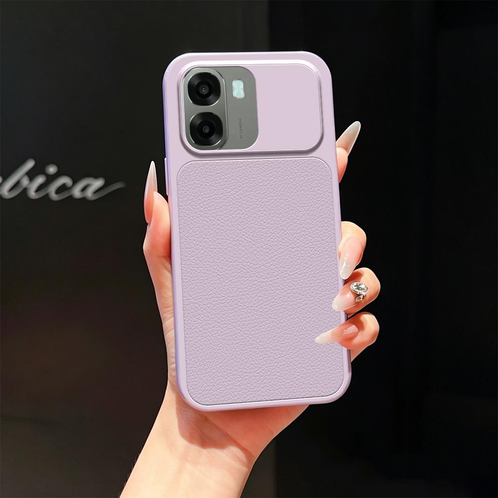 For OPPO A6x 5G / 4G Lambskin Series Skin Feel Shockproof Phone Case(Purple)
