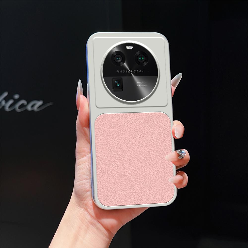 For OPPO Find X6 Lambskin Series Skin Feel Shockproof Phone Case(Pink)