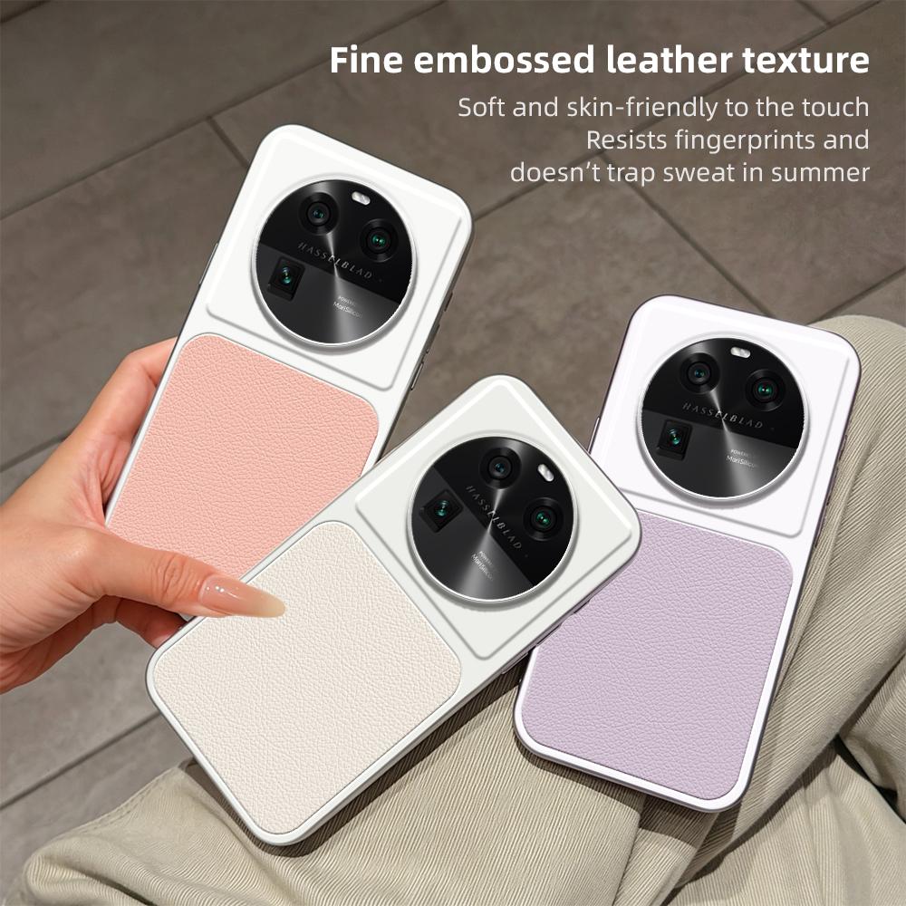 For OPPO Find X6 Lambskin Series Skin Feel Shockproof Phone Case(Pink)