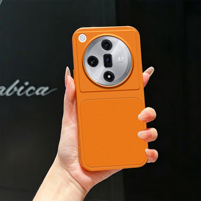 For OPPO Find X7 Lambskin Series Skin Feel Shockproof Phone Case(Orange)