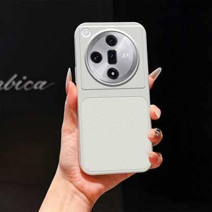 For OPPO Find X7 Lambskin Series Skin Feel Shockproof Phone Case(Silver)