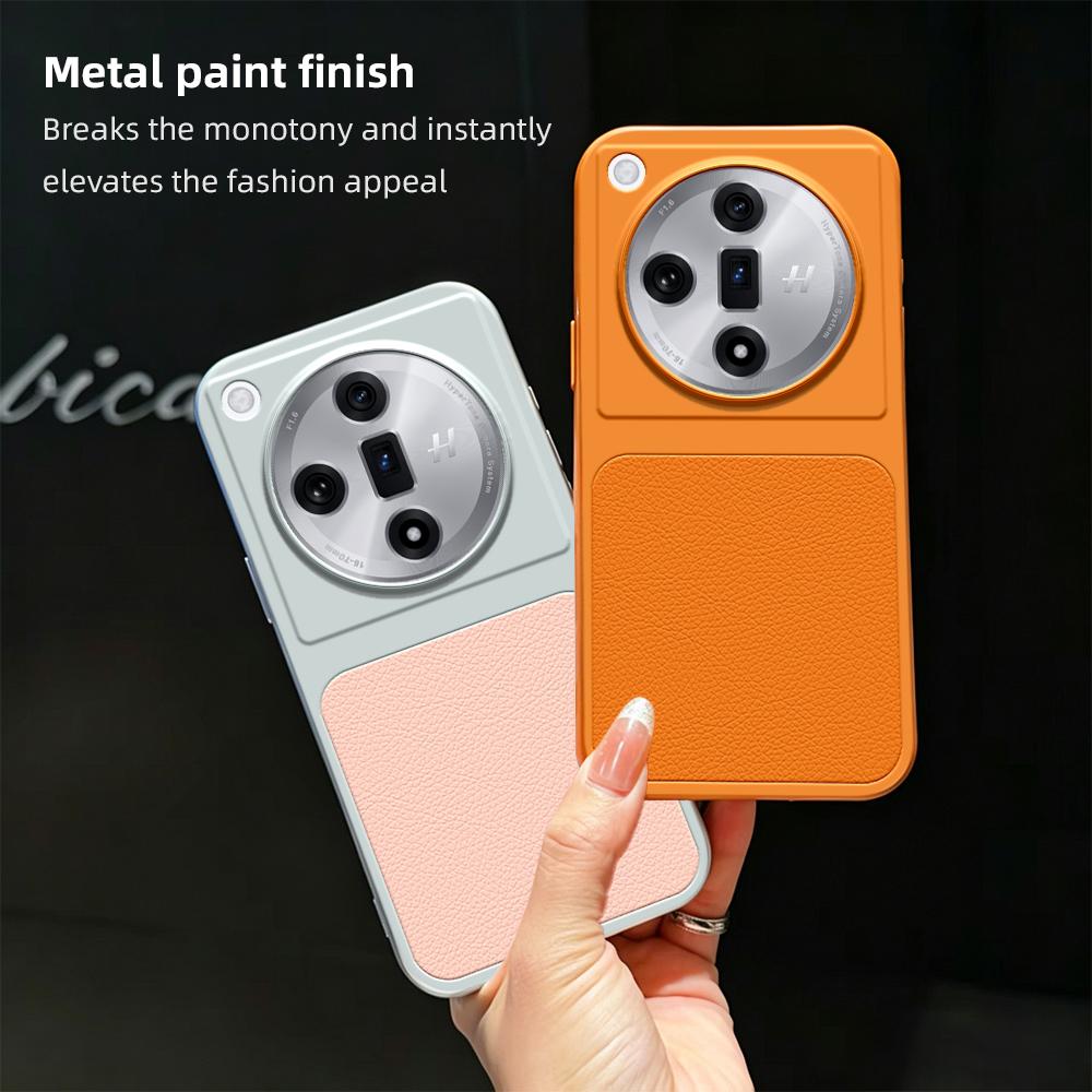 For OPPO Find X7 Lambskin Series Skin Feel Shockproof Phone Case(Silver)