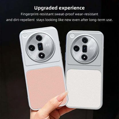 For OPPO Find X7 Lambskin Series Skin Feel Shockproof Phone Case(Silver)