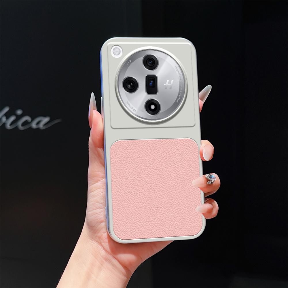 For OPPO Find X7 Lambskin Series Skin Feel Shockproof Phone Case(Pink)
