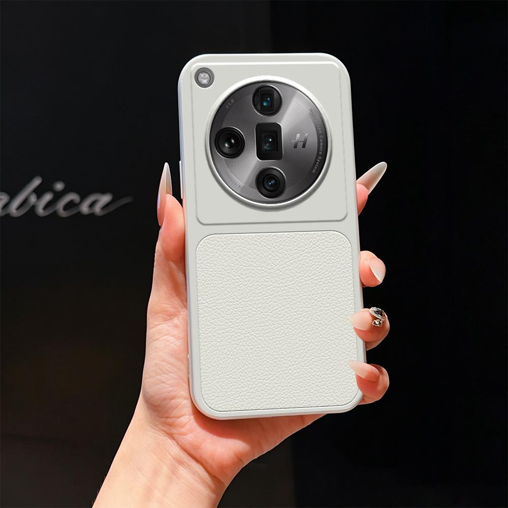 For OPPO Find X7 Ultra Lambskin Series Skin Feel Shockproof Phone Case(Silver)