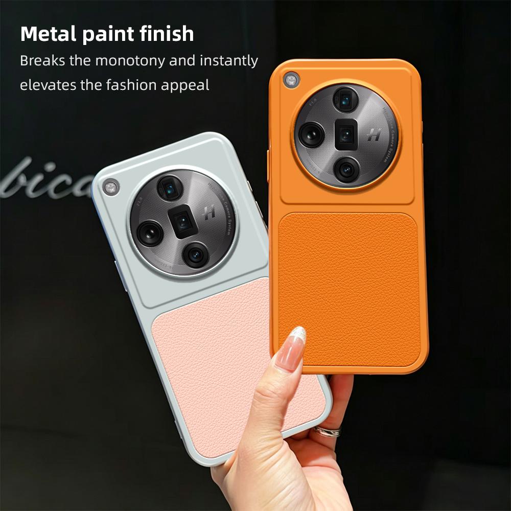 For OPPO Find X7 Ultra Lambskin Series Skin Feel Shockproof Phone Case(Silver)