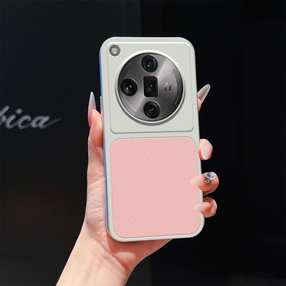 For OPPO Find X7 Ultra Lambskin Series Skin Feel Shockproof Phone Case(Pink)