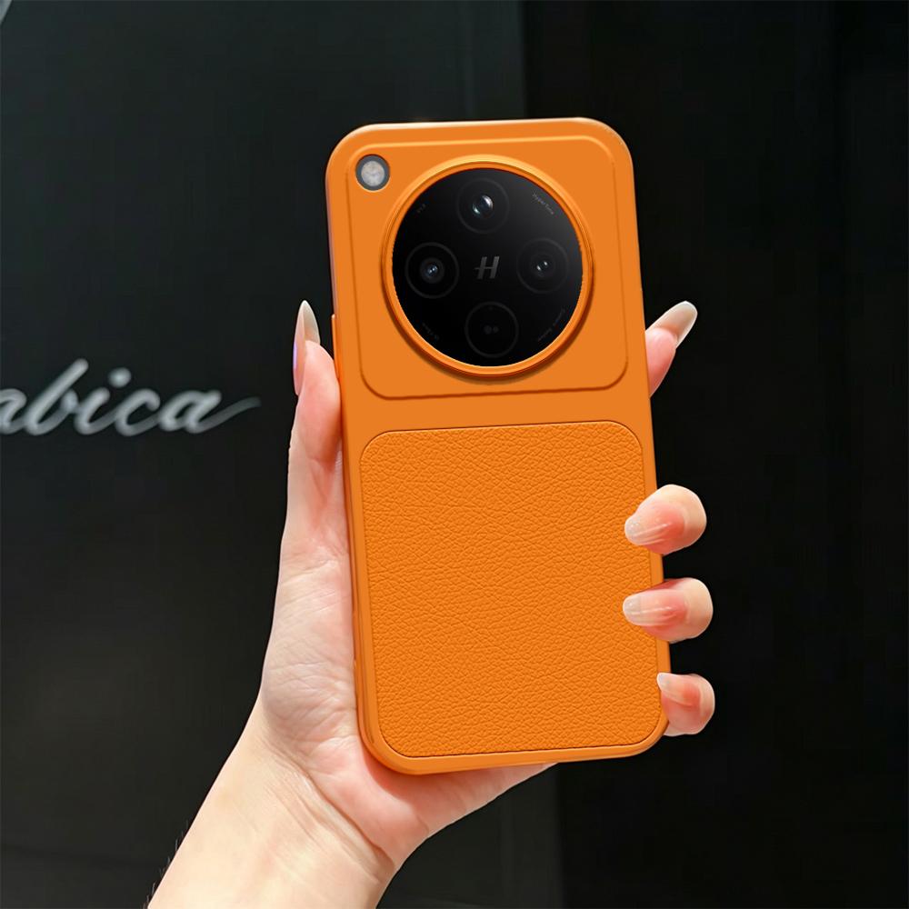 For OPPO Find X8 Lambskin Series Skin Feel Shockproof Phone Case(Orange)