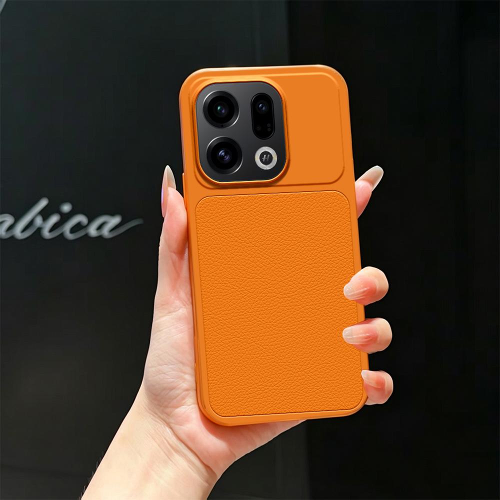 For OPPO Find X9 Lambskin Series Skin Feel Shockproof Phone Case(Orange)