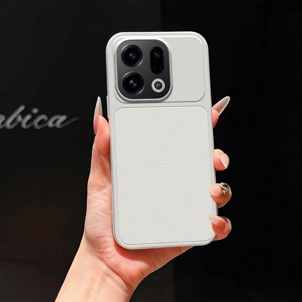 For OPPO Find X9 Lambskin Series Skin Feel Shockproof Phone Case(Silver)