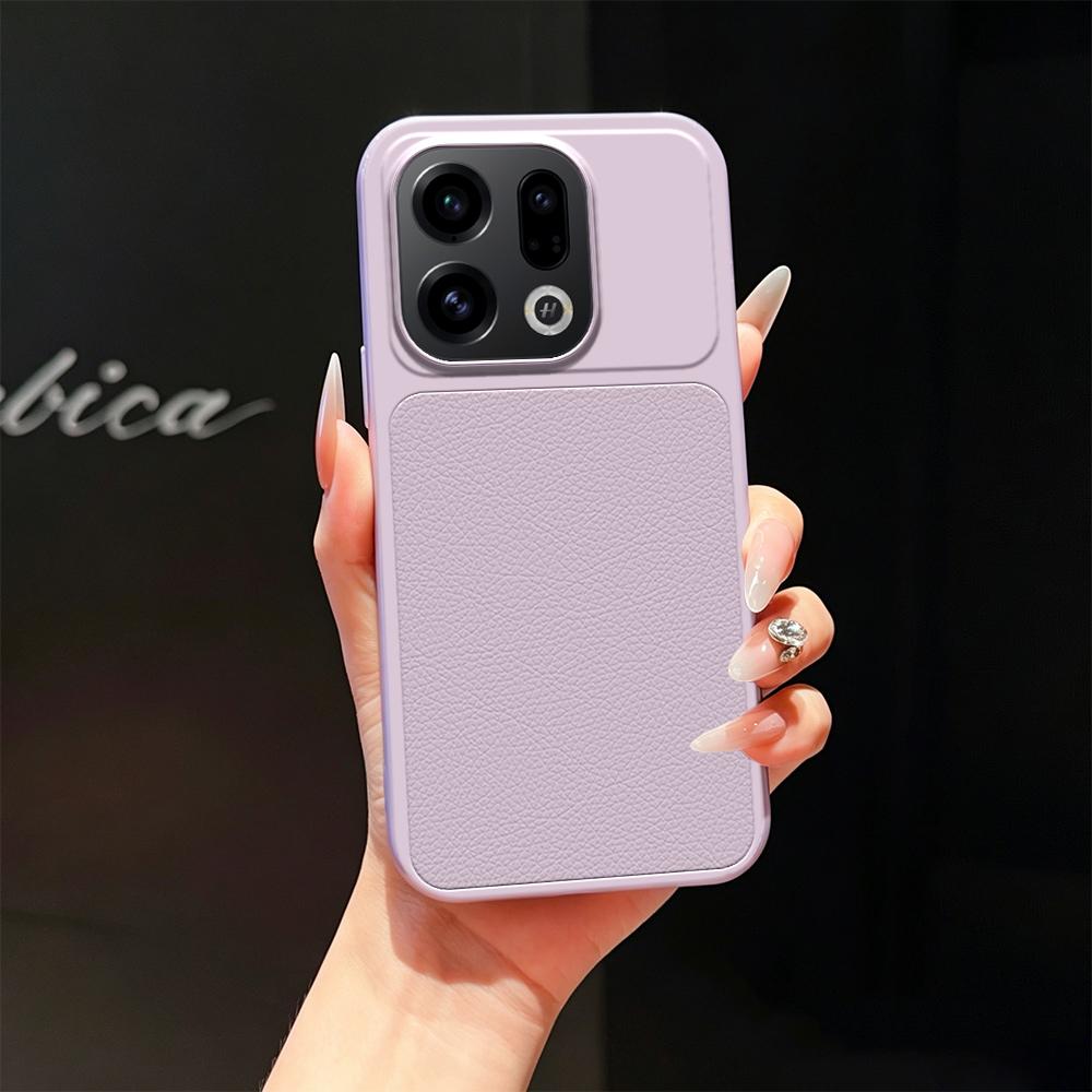 For OPPO Find X9 Lambskin Series Skin Feel Shockproof Phone Case(Purple)