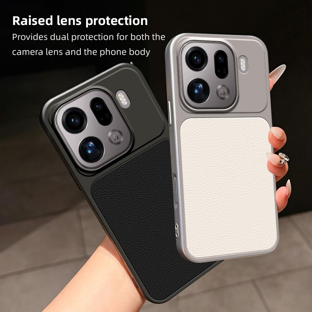 For OPPO Find X9 Pro Lambskin Series Skin Feel Shockproof Phone Case(Orange)