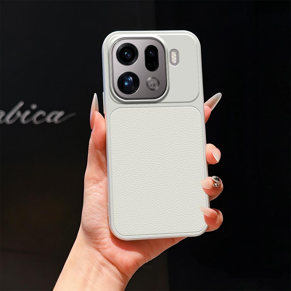 For OPPO Find X9 Pro Lambskin Series Skin Feel Shockproof Phone Case(Silver)