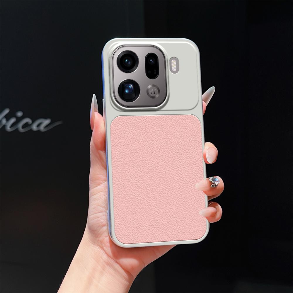 For OPPO Find X9 Pro Lambskin Series Skin Feel Shockproof Phone Case(Pink)