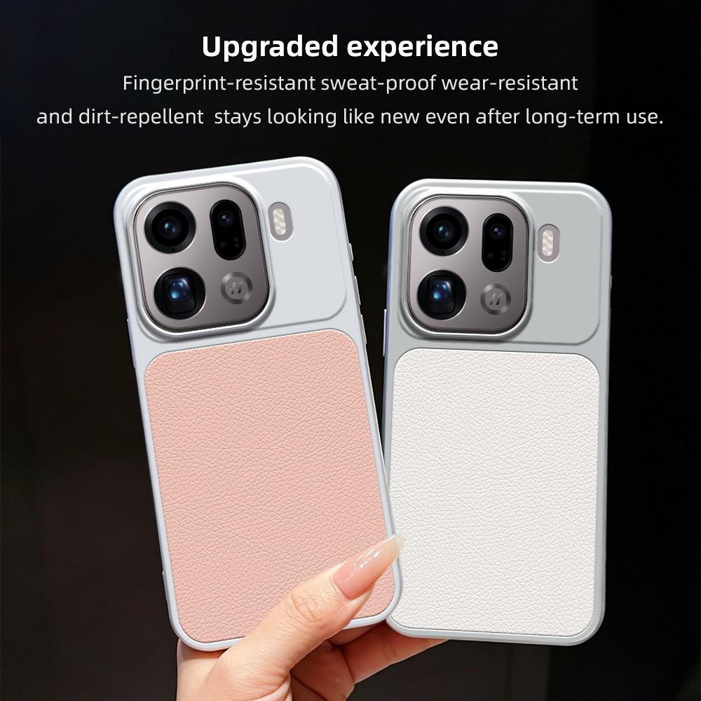 For OPPO Find X9 Pro Lambskin Series Skin Feel Shockproof Phone Case(Pink)