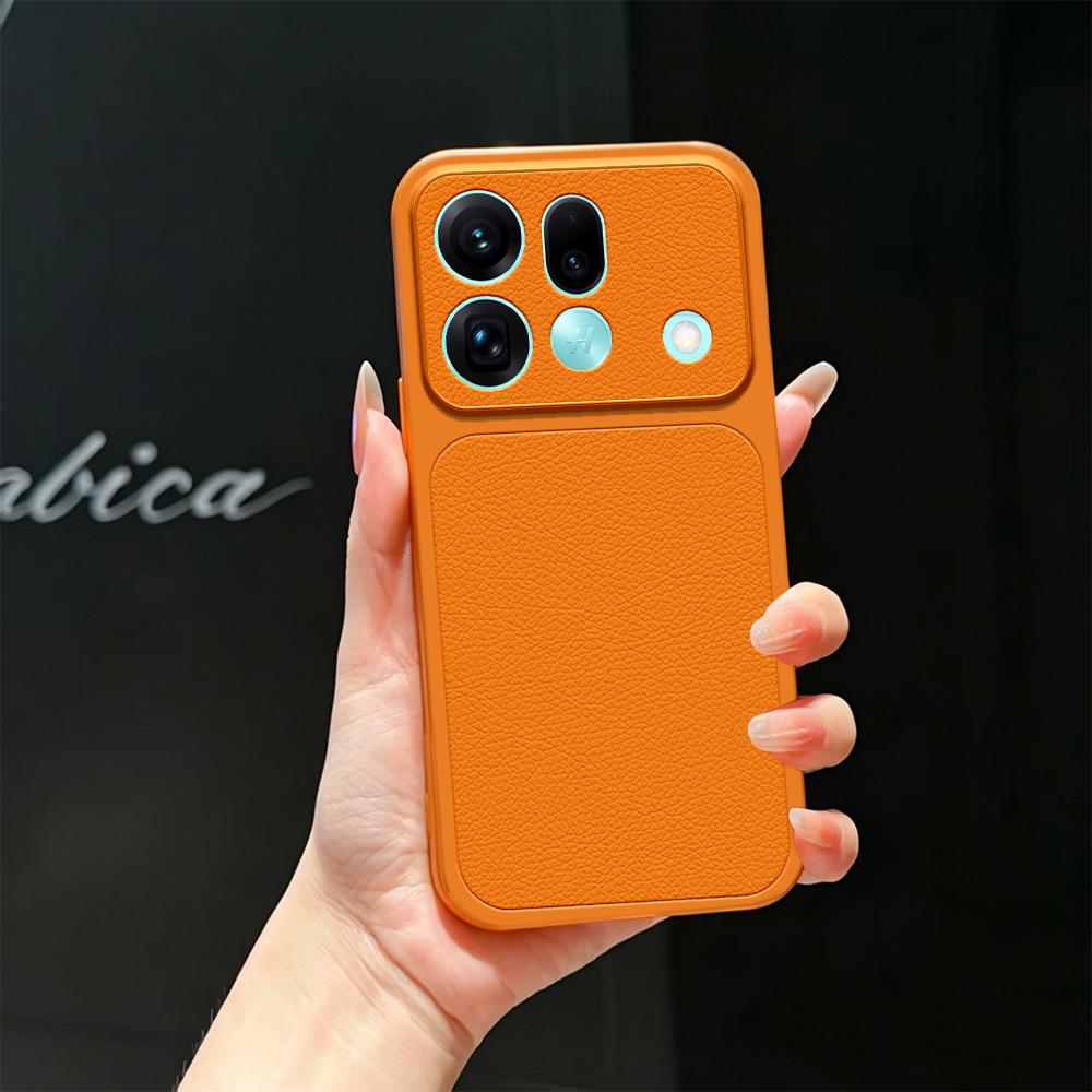 For OPPO Find X9s Pro 5G Lambskin Series Skin Feel Shockproof Phone Case(Orange)