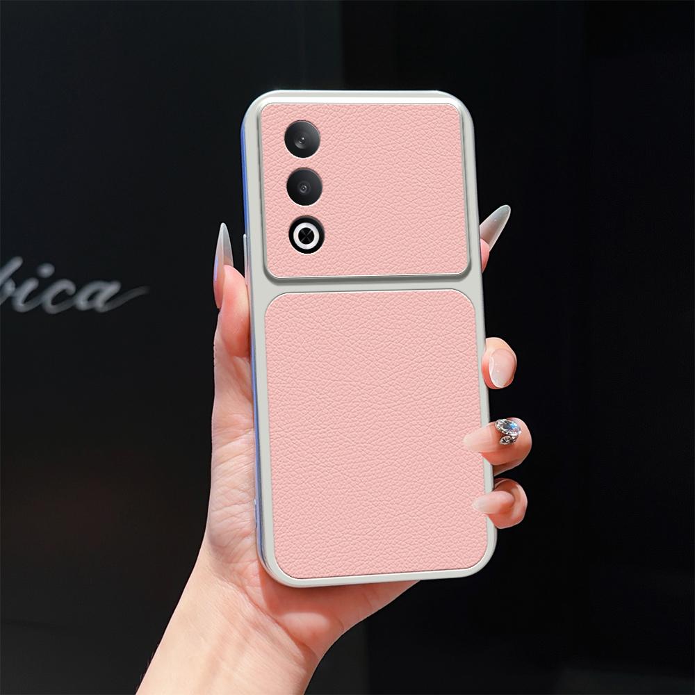 For OPPO K12 Lambskin Series Skin Feel Shockproof Phone Case(Pink)