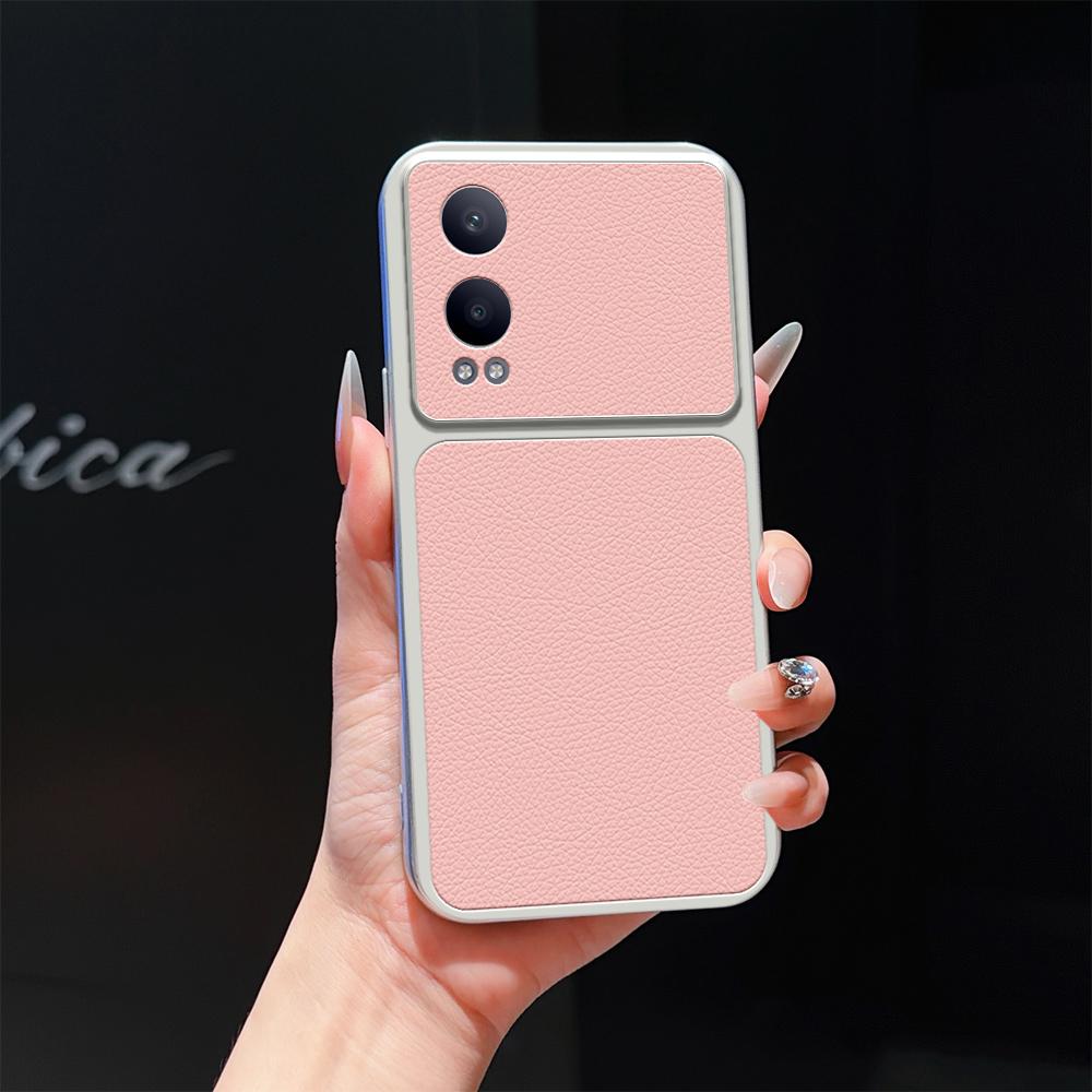 For OPPO K12x Lambskin Series Skin Feel Shockproof Phone Case(Pink)