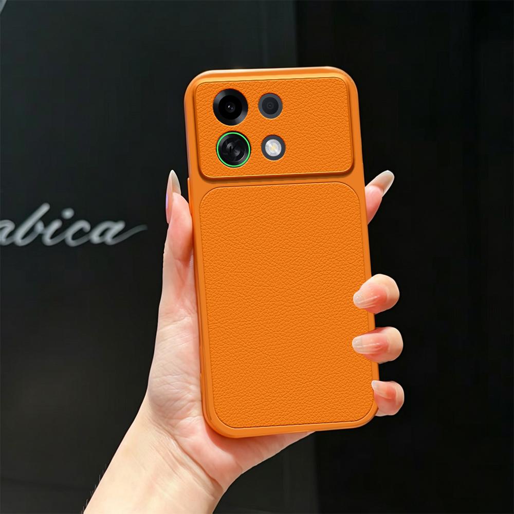 For OPPO K13 Turbo 5G Lambskin Series Skin Feel Shockproof Phone Case(Orange)