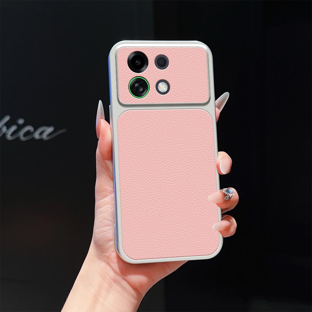 For OPPO K13 Turbo 5G Lambskin Series Skin Feel Shockproof Phone Case(Pink)