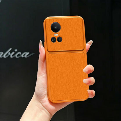 For OPPO Reno10 5G Global Lambskin Series Skin Feel Shockproof Phone Case(Orange)