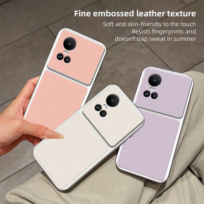 For OPPO Reno10 5G Global Lambskin Series Skin Feel Shockproof Phone Case(Silver)