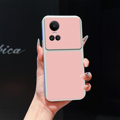 For OPPO Reno10 5G Global Lambskin Series Skin Feel Shockproof Phone Case(Pink)